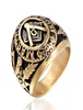 College Stijl Vergulde RVS Mason Ring Vrijmetselaarsringen mason039s Sieraden voor Metselwerk Lid Masonary8643523