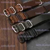 Titta på band Handgjort läderband 18 20 22 24 26mm Vintage Frosted Top Layer Cowhide Strap Brown Black Men Armband T240227