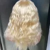 Малазийский перуанский индийский бразильский 613 блондин объемная волна прозрачный полный парик шнурка 14 дюймов 100% необработанные человеческие волосы Remy Virgin на распродаже