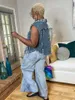 Gilets pour femmes Style européen perles femme Denim Vestes sans manches Jean gilet printemps été Jean Vestes femmes