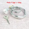 Stainless Steel Male Chastity Device Open Ring Cage Metal Lockable Restraint BDSM Sex Toys