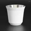 Garrafas de água de aço inoxidável, copo de café isolado à prova de gota, de dois andares, para escritório, fabricação de café expresso