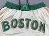 Basketball Shorts Boston City White Running Sports Clothes with Zipper Pockets Size S-XXL Mix Match Order High Quality Ed