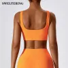 Bras Ribbed Sports BH Top Women Push Up Fitness Yoga Bra Gym Workout Underwear Sport Tops för kvinnor som är andningsbara Väst gym slitage