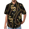 Herren Freizeithemden Golden Chain Links Print Strandhemd Sommer Vintage Blusen Mann Grafik 3XL 4XL