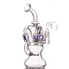 Glass Hookah Bongs Recycler Dab Rigs Bubbler Rökning Vattenrör Oljebrännare med 14 mm fog