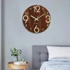 Wall Clocks Office Clock Modern 12 Inch Wooden With Glow-in-the-dark Numbers Silent Home Decoration Mute For Room