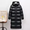 Trenchs de femmes manteaux d'hiver imperméable à capuche veste chaude femme noir long Parkas manteau de base femme femmes longouterwear 2024