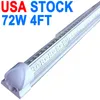 4Ft Led Shop Lights Fixture ,4Feet 72W 7200lm 4' Garage Light 48'' T8 Integrated LED Tube , Plug and Play High Output Surface Mount, Linkable Led Bulbs Garage crestech