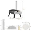 Kookgerei Sets Outdoor Pizza Oven Aidpiza 12 "Houtpellet Ovens Met Draaibare Ronde Steen Draagbare Gestookt