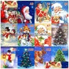 Julekorationer 54 Styles Diamond Målning Julsatser för ADTS 5D Santa Claus Diamonds Brodery Snow House Landscape Mosai DHH7O