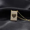 Многоцветный кулон с кубическим цирконием, ожерелье с сердечком в форме сердца, геометрический прямоугольник, ожерелья для женщин, модные ювелирные изделия для вечеринок, аксессуары2695