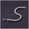 Cadena de eslabones de cadena 20 cm Pulseras de acero inoxidable sólido para hombres y mujeres Metal Punk Pulsera casual Uni Curb Cuban Kent22 Drop Entregar Dhlgk