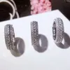 Eternity Micro Moissanite Diamond Ring für Frauen Männer Silber breit Luxus Engagement Ehering Band Rings Liebhaber Geschenke Versprechen Schmuck