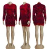 NWE Women's Dress med skinkor inslagna tröjor, designer med skinkor inslagna kjol, kvinnors tröja M4033