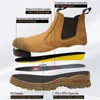 Boots Bottes de sécurité de travail en cuir véritable pour bottes Chelsea hommes chaussures bottes de protection norme européenne chaussures indestructibles en peau de vache