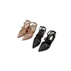 Vackra högklackade skor 2024 NYA SOMMER Fashion Rivet Diamond Mesh Pointy Sandaler Sexiga tunnklackade kvinnors skor