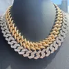 15Mm Wide Big And Heavy Hip Hop Rock Style Spike Cuban Link Chain Necklace Sier