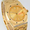 IPF 1520 Jumbo Extra-Thin 39mm Yellow Gold Grande Tapisserie Dial Stick A2121 Automatic Mens Watch Stainless Steel Bracelet Super Edition Puretimewatch Reloj