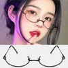 إطار النظارات Harajuku Half Frames Glasses Frames Frames Esisex Vintage Oval No Lens Pansical Posplay Cosplay Photography Party Party Eyewear