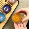 Tea Cups Design 3D Ceramic Icecracking Glaze Chinese Style Cup Kung Fu Small Bowls Set Relief Fish Teacup Porcelain Gift