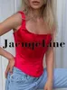 Dames Tanks Jacqueline 2024 Witte Backless Bandage Corset Tops Vrouwen Sexy Vierkante Hals Satijnen Bustier Tank Crop Top Elegante Feestkleding