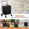 Shopping Carts Folding shopping cart with detachable waterproof lining 330LBS large capacity market shopping cart Q240227