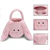 Handbags Plush Bunny Baskets Gift Bag Faux Fur Rabbit Easter Bucket Tote Long Ear Children Festival Decoration Round New