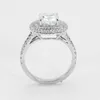 GRA certified 14kt white gold solitaire ring designed for special occasion with stunning cushion shaped VVS moissanite diamond