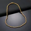 Ketten 3/6/8mm Edelstahl Kugel Perlen Halsketten Für Frauen Männer Gold/Silber Farbe Metall Kette halsband Schmuck Machen