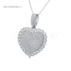 New Heart Pendant 힙합 Full Iced Out Moissanite Stone Tennis Chain Necklace Women Jewelry