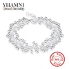 Yhamni luksus Real 925 Sterling Srebrna biżuteria bransoletki dla kobiet klasyczna bransoletka urokowa S925 Stamped H017200L