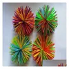 Giocattolo di decompressione Sile Koosh Ball Sensoriale Fidget Toys Gomma elastica Pom Palline di pasta Arcobaleno Dna Relief Popper Autismo Adhd Pinna attiva Dhe8T