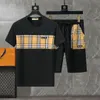トラックスーツサマーTシャツ +ショートパンツレター付き衣料品セットカジュアルストリートウェアトレンドスーツメンサブルティーパンツBGS