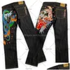 Men'S Jeans Mens Chinese Style Print Street Hip-Hop Oversized Men Y2K High Rock Loose Retro Casual Straight Wide-Leg Pants Women Dro Dhtj1