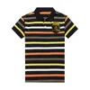 Summer Men Short Sleeve Cotton Stripe Fashion Leisure Polo Shirts Horse Graphic Golf Lapel Tops Tees Elegant Crown Designer Clothes 4U