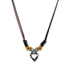 Hanger Kettingen Retro Zwart Bruin Lederen Ketting Choker Trendy Hip Hop Sieraden Accessoires Voor Vrouwen Punk Holle Hart Ketting