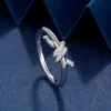 Band Ringen 7ij3 Sier Diamond Love Vergulde Sieraden voor Vrouwen Bruiloft met Doos Designer Ring H24227