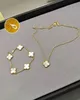 Four leaf clover necklace bracelet women's gold pendant letters titanium steel jewelry girl best wedding gift pie rival chain designer jewelry