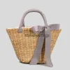 Totes New large capacity woven bag bow knot beach straw trend with handbag Crossbody 230406H24227