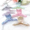 Haarclips HANGZHI Luchtige elegante zeemeerminstaartgrijpclip Glanzende kleurrijke Halo Shark Seaside Holiday Party-accessoires voor vrouwen