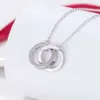 Pendant Necklaces 2024 Fashion Jewelry Designer Mq6o Necklace t Double Circle 1837 Light Luxury Simple 925 Silver Temperament Love Female Cla Oelz H24227