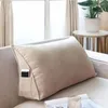 Travesseiro macio sofá triângulo capa traseira com bolsos sala de estar retangular fronha cama cabeceira encosto caso apoio