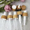 Storage Bottles 18mm 20mm Bamboo Dropper Cap Screw Press Cover With Glass Pipette For 5/10/15/20/30/50/100ml Essential Oil Bottle