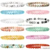 Pendant Necklaces Svovin 12Pcs Gemstone 6Mm Semi Precious Round Beaded Bracelet Set For Women Men Healing Crystal Stretch Energy Stone Dhpdm