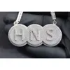 Personnalisé HNS lettre S Sterling Sier glacé Moissanite diamant Hiphop pendentif breloque collier hommes rappeur bijoux