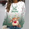 Kvinnors T-skjortor tröja Pullover Christmas Party Clothes Autumn Long Sleeve T-shirt Imitation Cotton O Neck Top Casual tröja