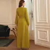 Etnische kleding Eid Mubarak Abaya's voor elegante moslimvrouwen Bloemen diamanten Maxi Jurken Turkije Arabisch Kaftan Dubai Marokko Avondjurk