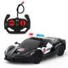 1/24 RC voiture électrique Cop voiture jouets avec lumière LED télécommande véhicule de course modèle cadeau pour les enfants 240223