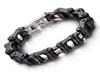 1016mm wide Boys Mens Chain Dark Red Black Biker Bicycle Motor Motorcycle Link 316L Stainless Steel Chain Bracelet Whole Gift1383530